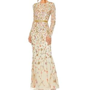 New | MAC DUGGAL LONG SLEEVE FLORAL FULLY EMBELLISHED GOWN DRESS 6016 size 10